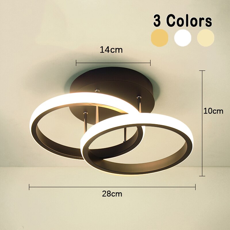 Ceiling Lamp Modern LED Flush Mount with Interlocking Ring Design