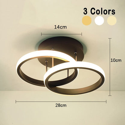 Ceiling Lamp Modern LED Flush Mount with Interlocking Ring Design