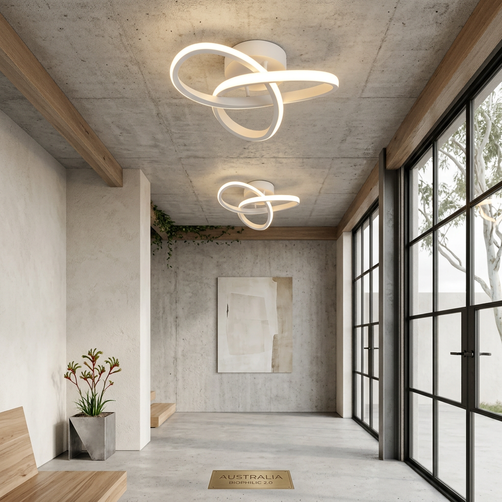 Ceiling Lamp Modern LED Flush Mount with Interlocking Ring Design