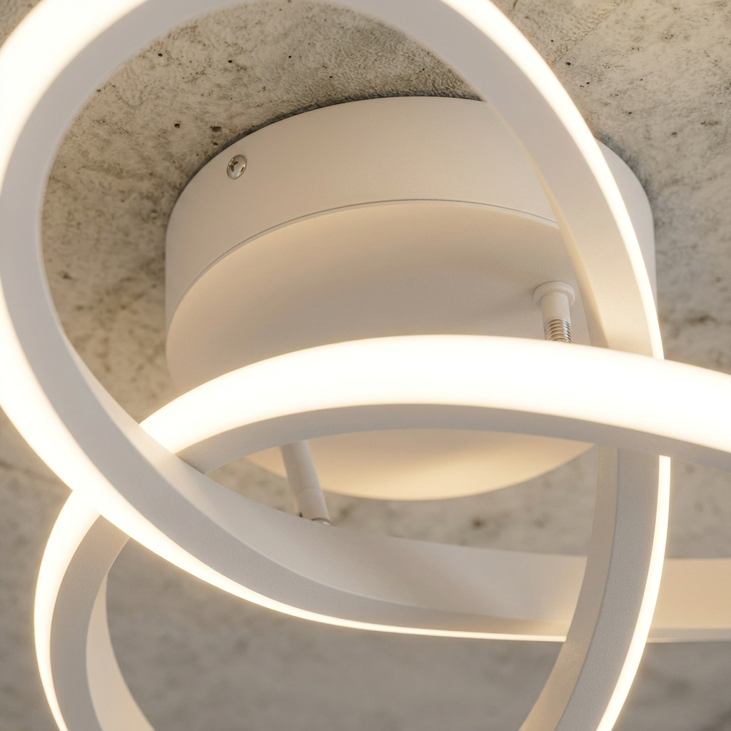 Ceiling Lamp Modern LED Flush Mount with Interlocking Ring Design