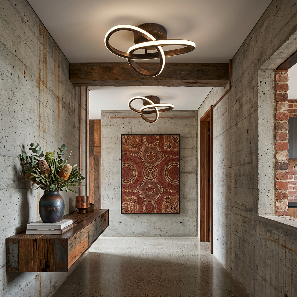 Ceiling Lamp Modern LED Flush Mount with Interlocking Ring Design