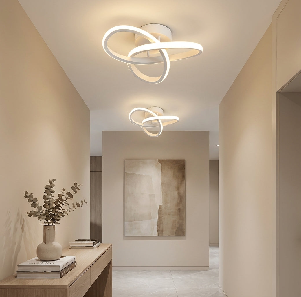 Ceiling Lamp Modern LED Flush Mount with Interlocking Ring Design