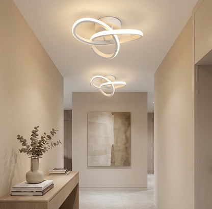 Ceiling Lamp Modern LED Flush Mount with Interlocking Ring Design