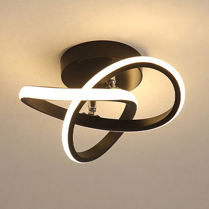 Ceiling Lamp Modern LED Flush Mount with Interlocking Ring Design