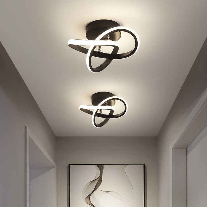 Ceiling Lamp Modern LED Flush Mount with Interlocking Ring Design