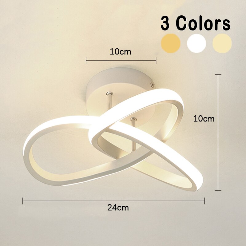 Ceiling Lamp Modern LED Flush Mount with Interlocking Ring Design