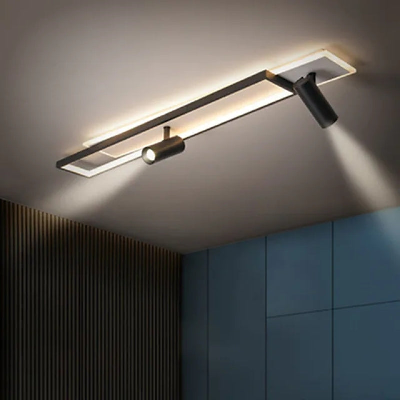 Ceiling Lamp Modern LED with Adjustable Spotlights and Integrated Panel Light