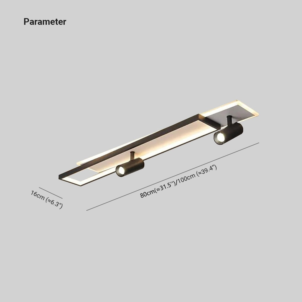 Ceiling Lamp Modern LED with Adjustable Spotlights and Integrated Panel Light