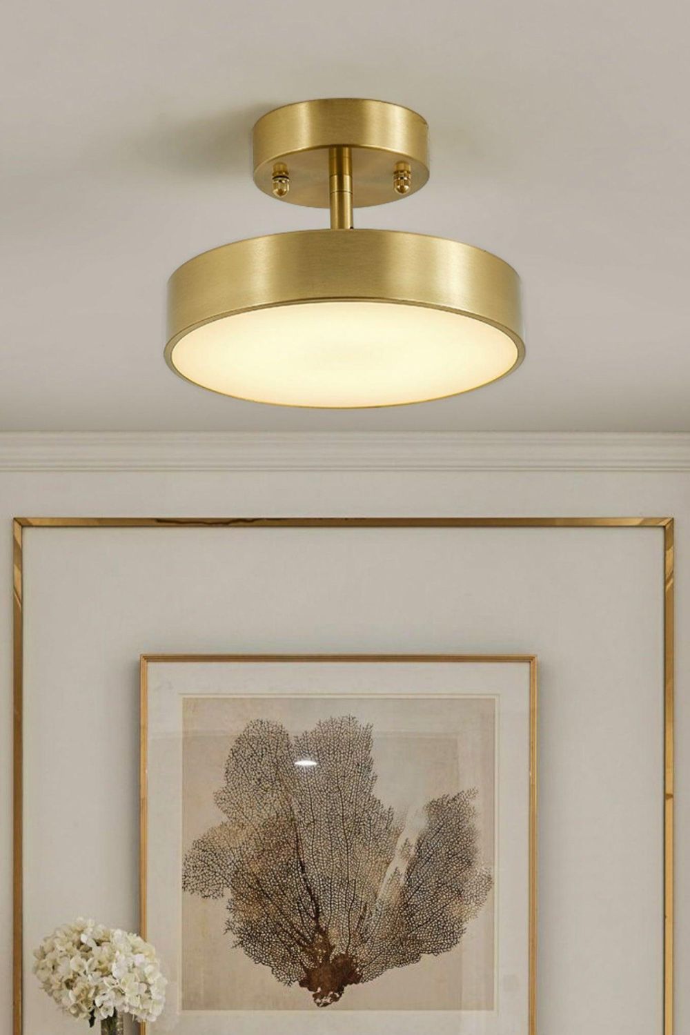 Ceiling Lamp Modern Minimalist with Rotating Round Shade and Integrated LED