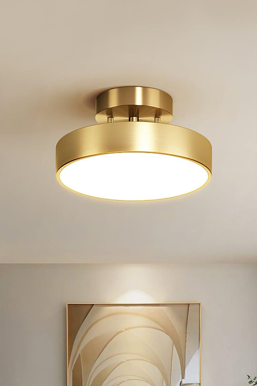 Ceiling Lamp Modern Minimalist with Rotating Round Shade and Integrated LED