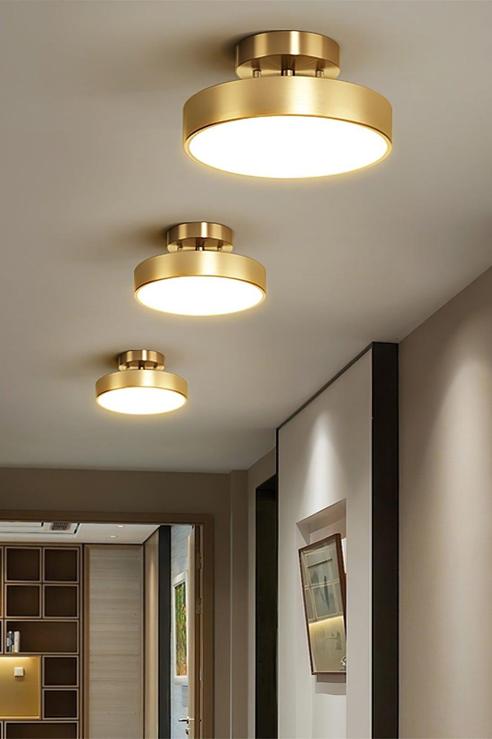 Ceiling Lamp Modern Minimalist with Rotating Round Shade and Integrated LED