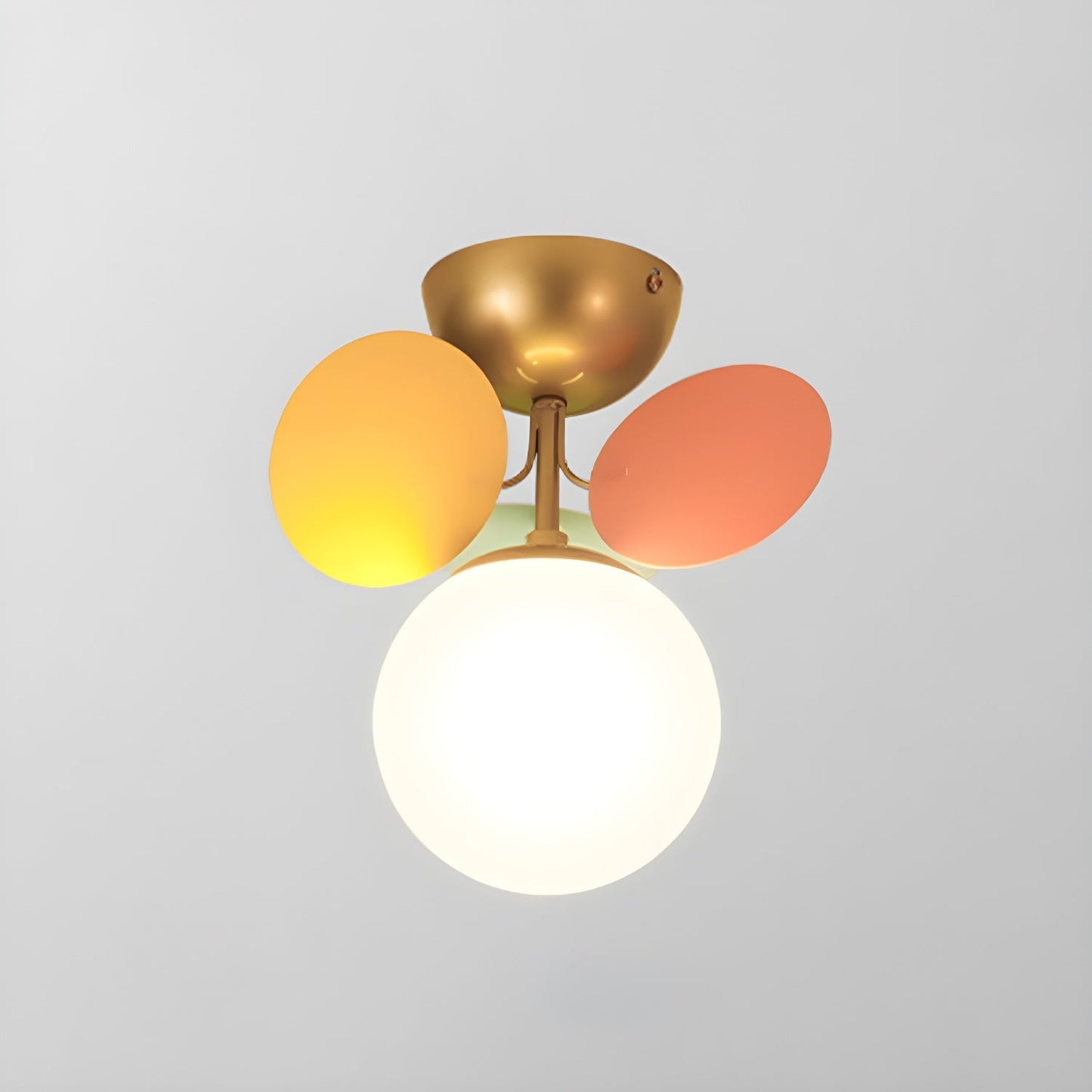 Ceiling Lamp Modern with Pastel Acrylic Discs and Globe Shades
