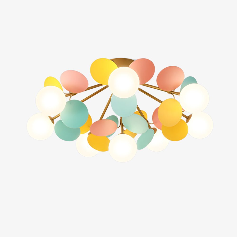 Ceiling Lamp Modern with Pastel Acrylic Discs and Globe Shades
