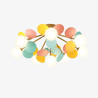 Ceiling Lamp Modern with Pastel Acrylic Discs and Globe Shades