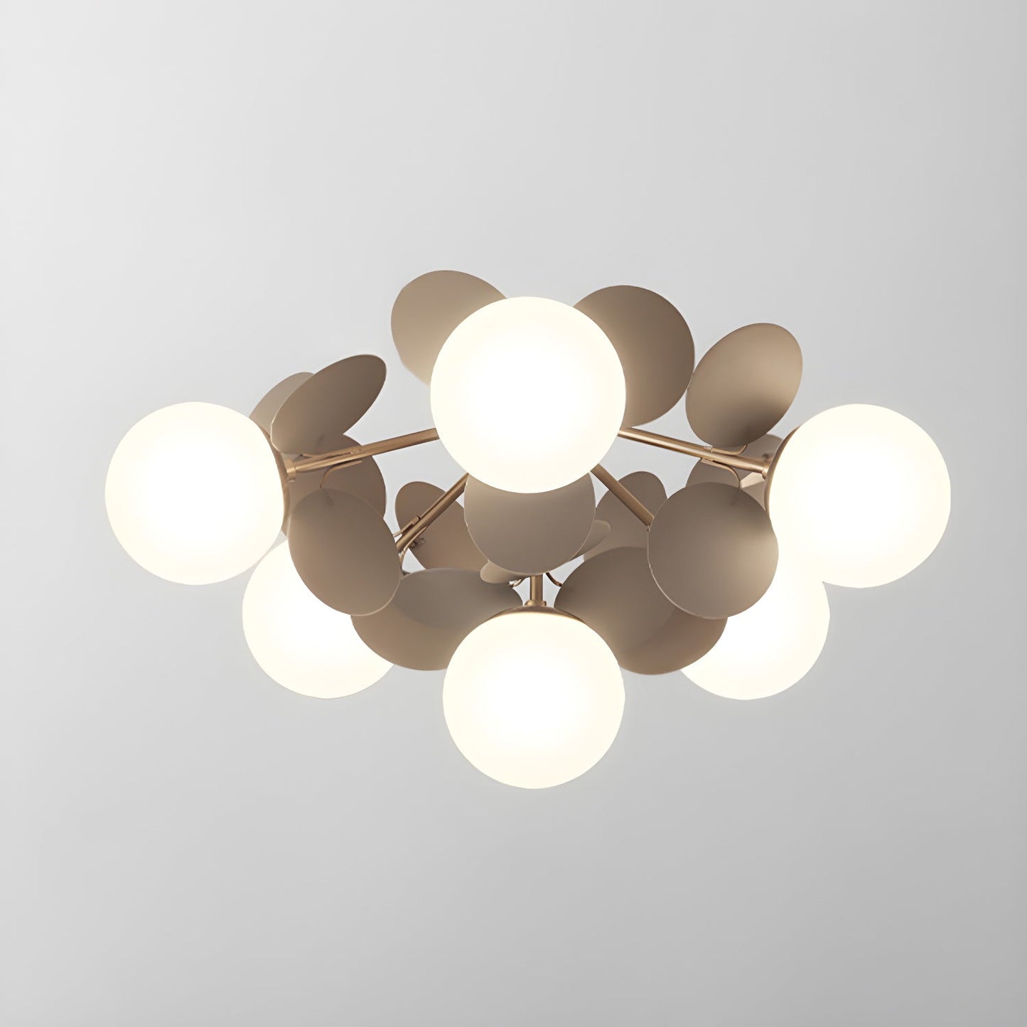 Ceiling Lamp Modern with Pastel Acrylic Discs and Globe Shades