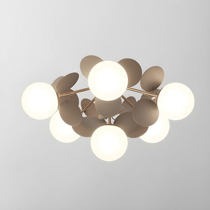 Ceiling Lamp Modern with Pastel Acrylic Discs and Globe Shades