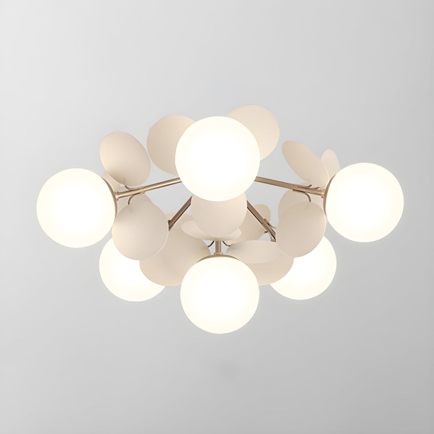 Ceiling Lamp Modern with Pastel Acrylic Discs and Globe Shades