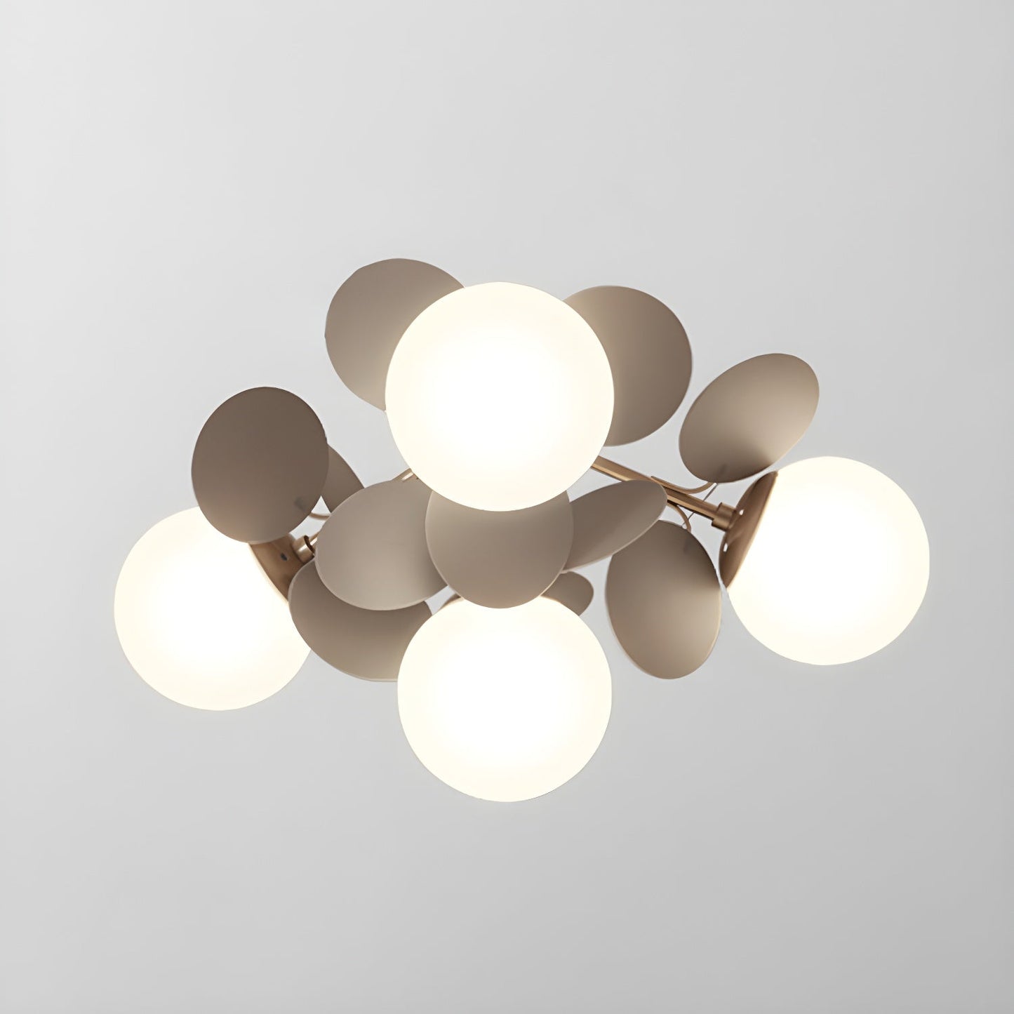 Ceiling Lamp Modern with Pastel Acrylic Discs and Globe Shades