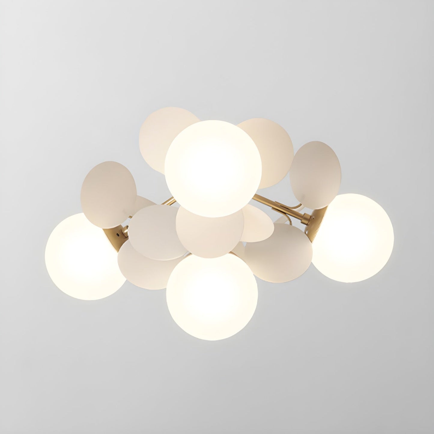 Ceiling Lamp Modern with Pastel Acrylic Discs and Globe Shades