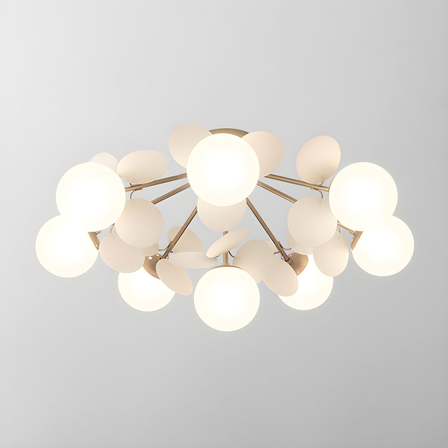 Ceiling Lamp Modern with Pastel Acrylic Discs and Globe Shades