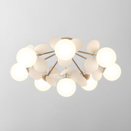 Ceiling Lamp Modern with Pastel Acrylic Discs and Globe Shades