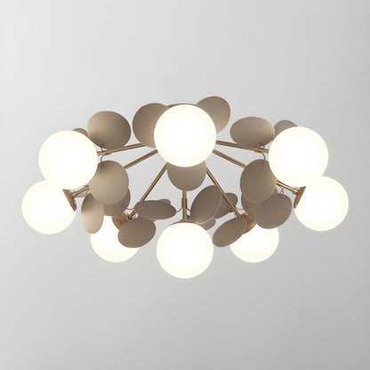 Ceiling Lamp Modern with Pastel Acrylic Discs and Globe Shades