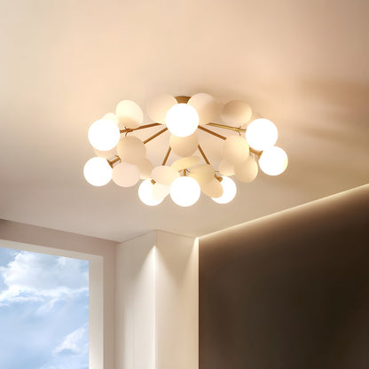 Ceiling Lamp Modern with Pastel Acrylic Discs and Globe Shades