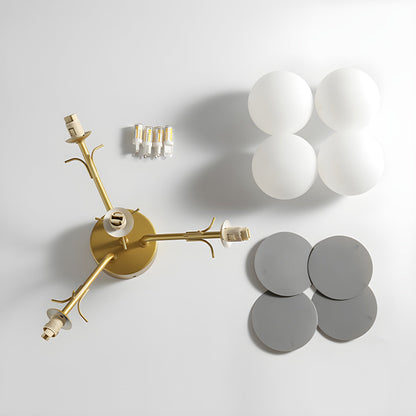 Ceiling Lamp Modern with Pastel Acrylic Discs and Globe Shades