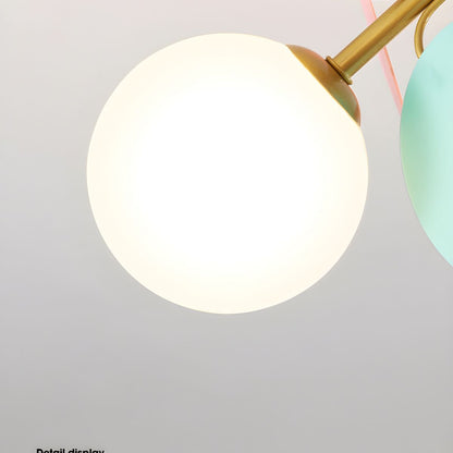 Ceiling Lamp Modern with Pastel Acrylic Discs and Globe Shades