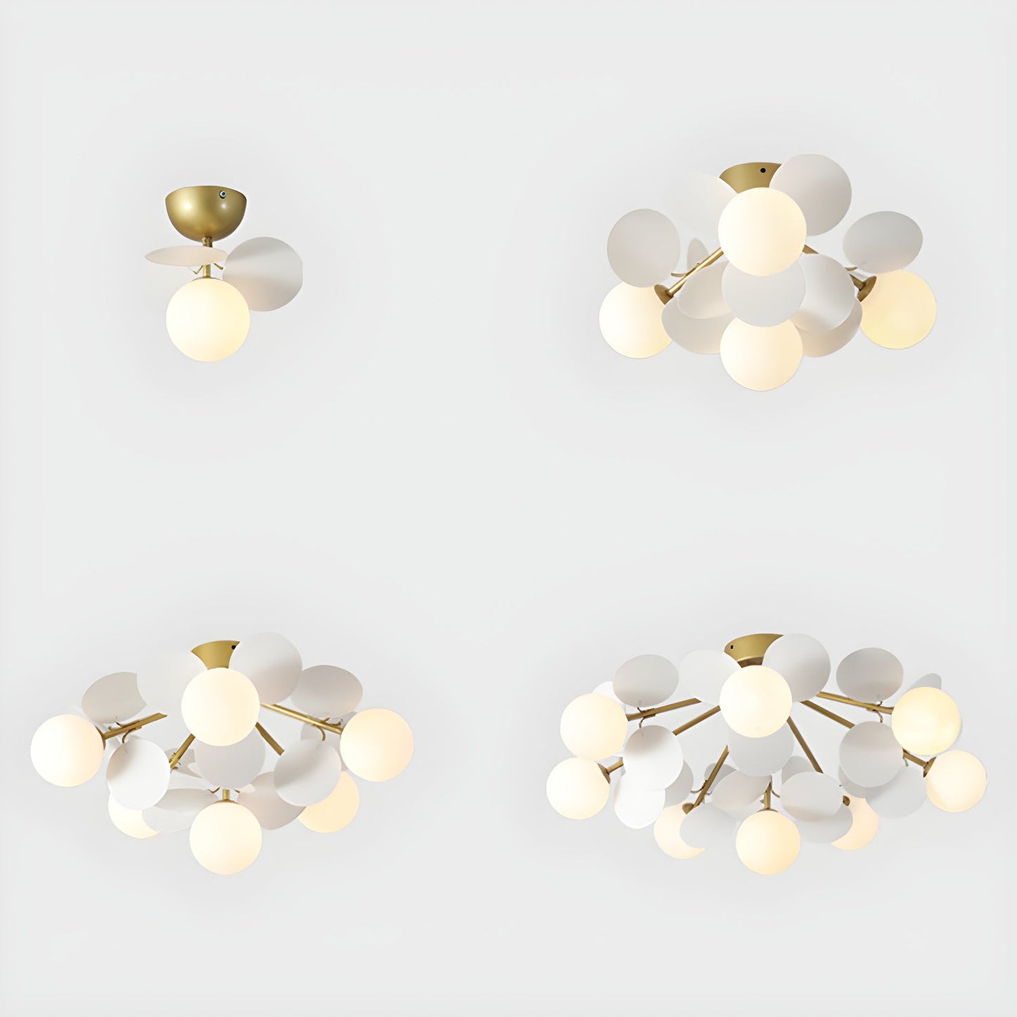 Ceiling Lamp Modern with Pastel Acrylic Discs and Globe Shades