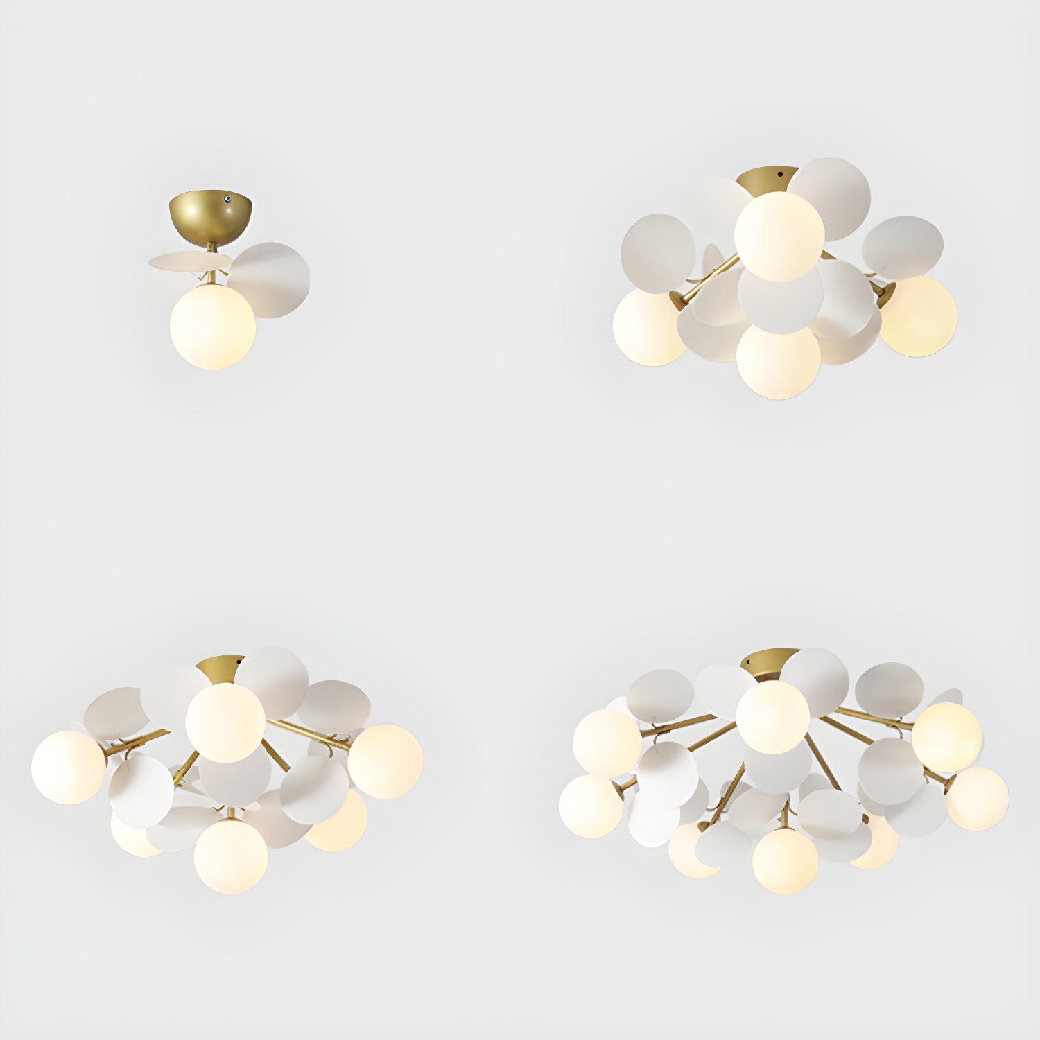 Ceiling Lamp Modern with Pastel Acrylic Discs and Globe Shades