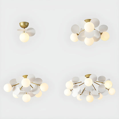 Ceiling Lamp Modern with Pastel Acrylic Discs and Globe Shades