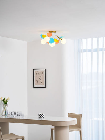 Ceiling Lamp Modern with Pastel Acrylic Discs and Globe Shades