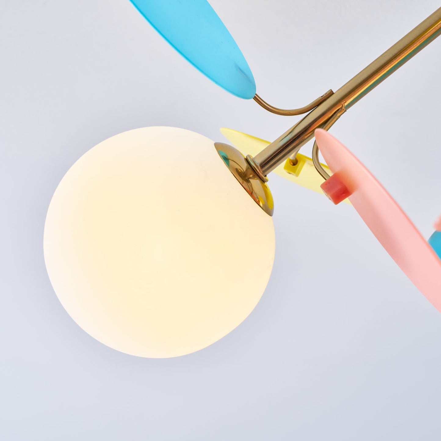 Ceiling Lamp Modern with Pastel Acrylic Discs and Globe Shades