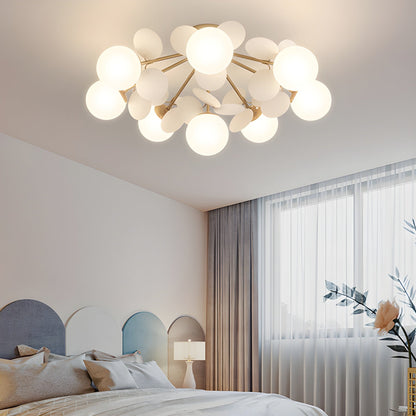 Ceiling Lamp Modern with Pastel Acrylic Discs and Globe Shades