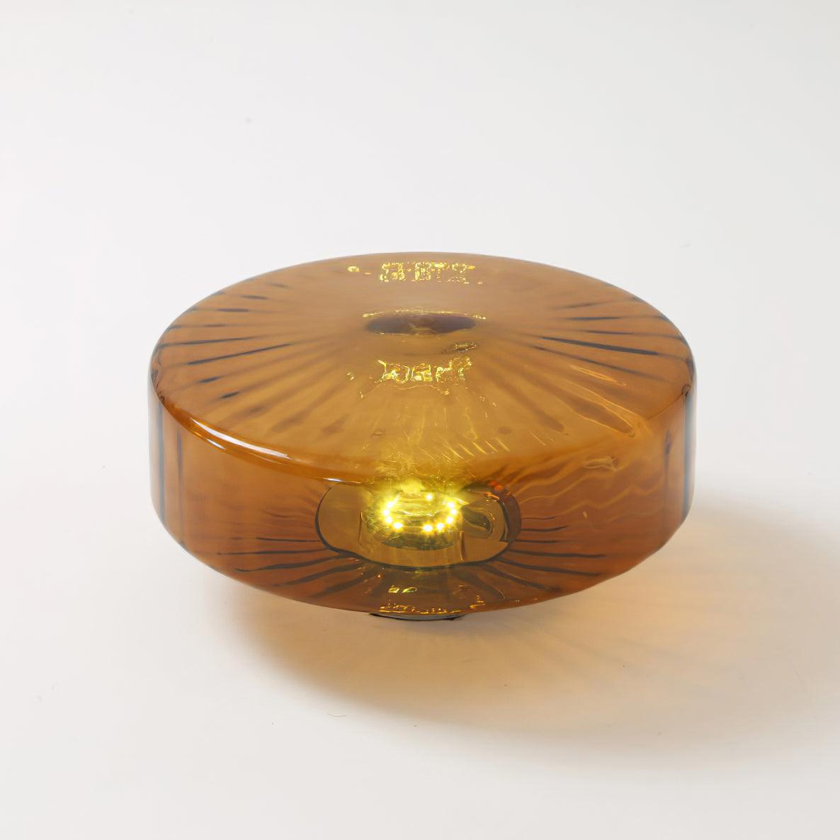 Ceiling Lamp Retro Bohemian Glass Shade with Sunray Pattern