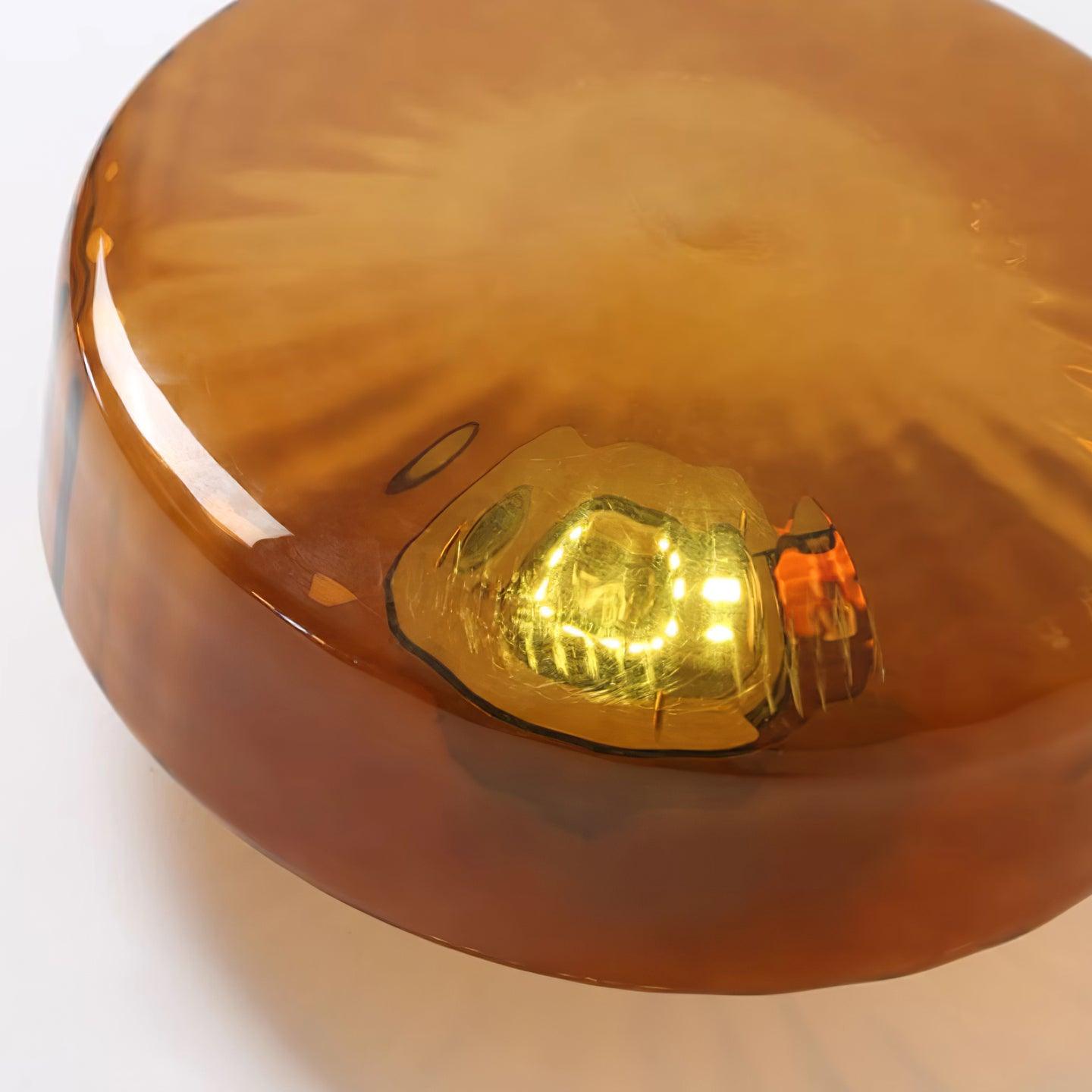 Ceiling Lamp Retro Bohemian Glass Shade with Sunray Pattern