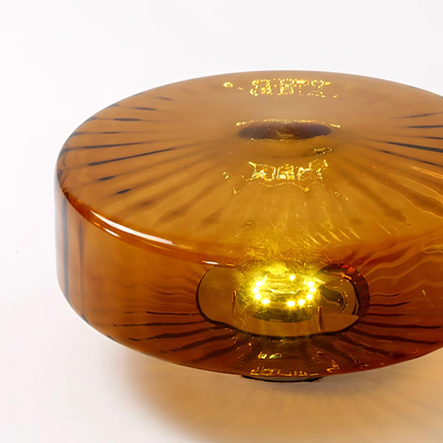 Ceiling Lamp Retro Bohemian Glass Shade with Sunray Pattern