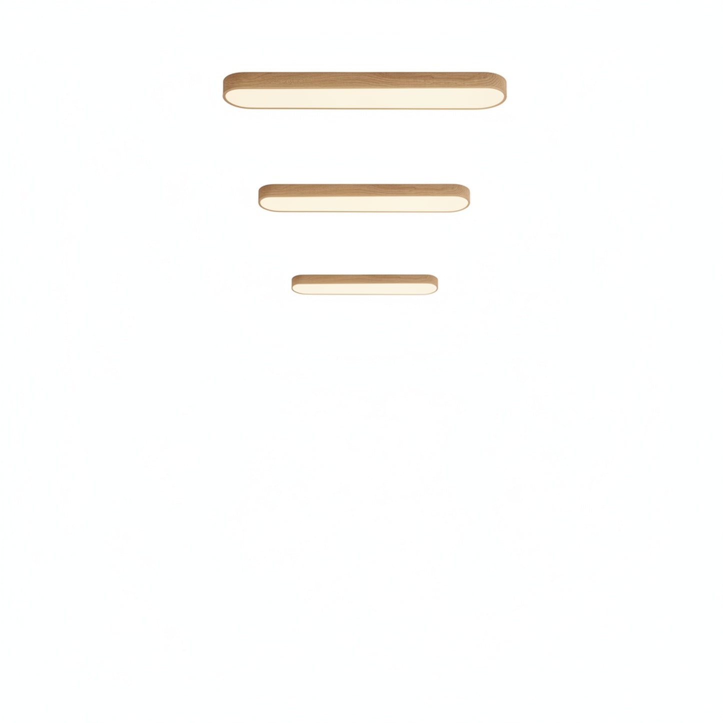 Ceiling Lamp Scandinavian LED Flush Mount with Wood-Grain Finish and Rounded Oblong Shape