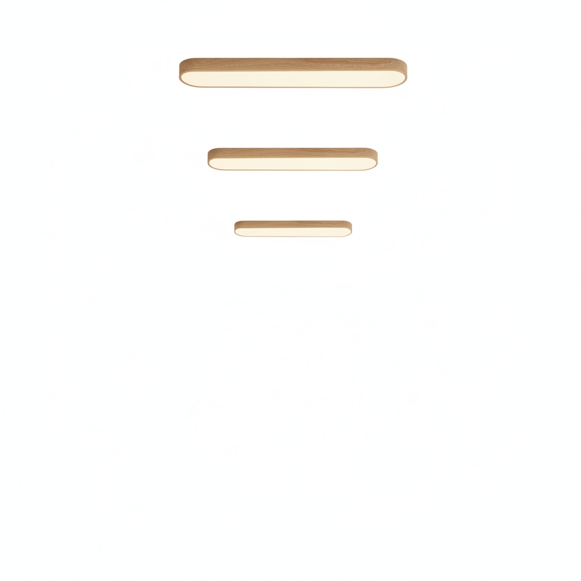 Ceiling Lamp Scandinavian LED Flush Mount with Wood-Grain Finish and Rounded Oblong Shape