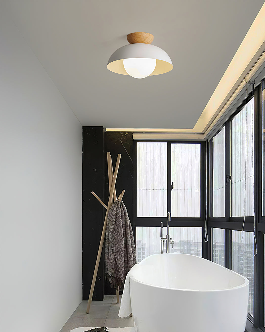 Ceiling Lamp Scandinavian with Dome Shade and Globe Diffuser