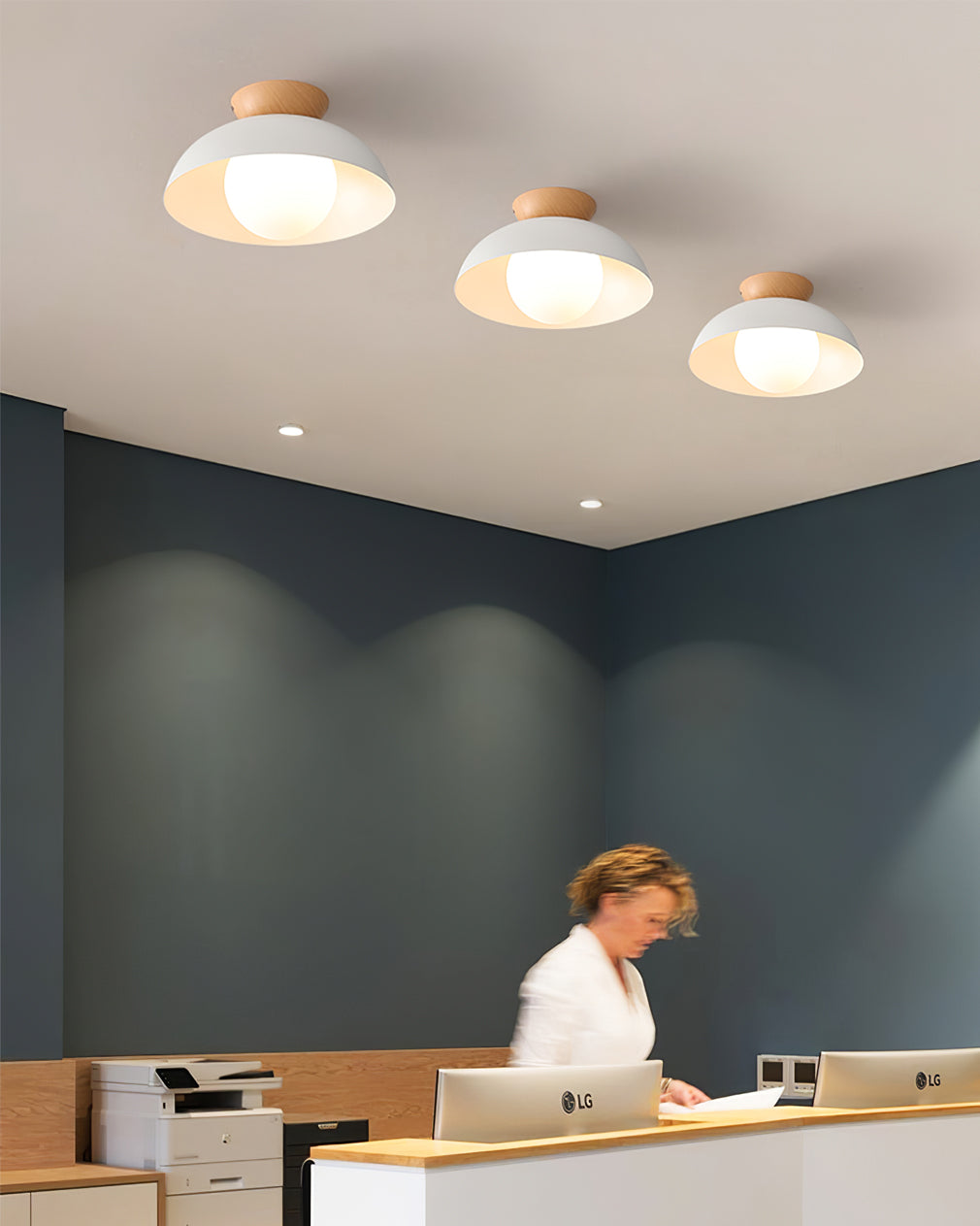 Ceiling Lamp Scandinavian with Dome Shade and Globe Diffuser