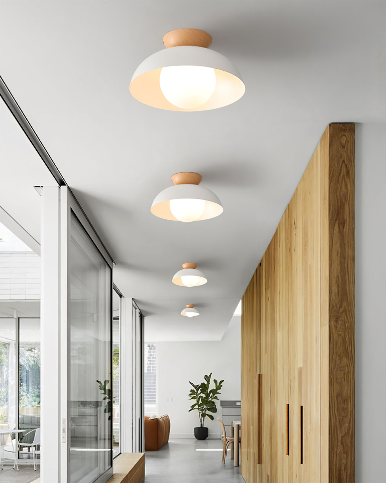 Ceiling Lamp Scandinavian with Dome Shade and Globe Diffuser