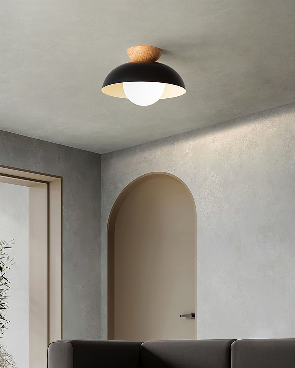 Ceiling Lamp Scandinavian with Dome Shade and Globe Diffuser