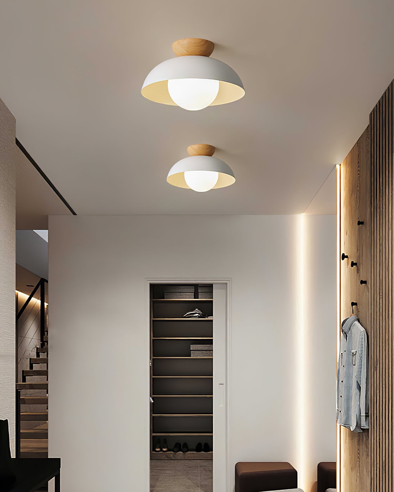 Ceiling Lamp Scandinavian with Dome Shade and Globe Diffuser