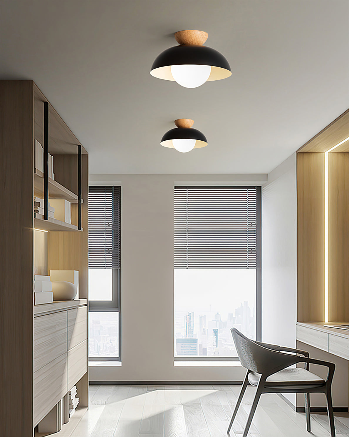 Ceiling Lamp Scandinavian with Dome Shade and Globe Diffuser