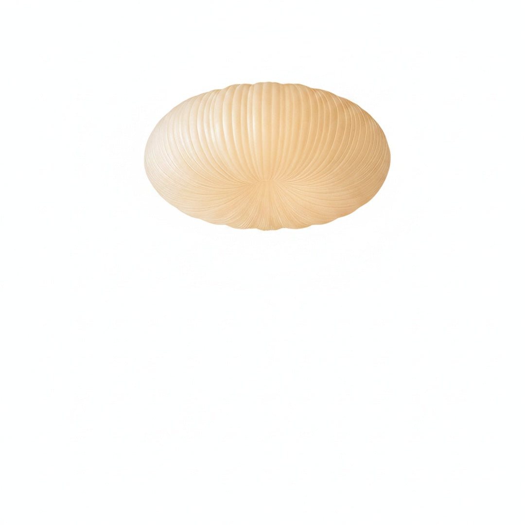 Ceiling Lamp Scandinavian with Pleated Oval Shade and Integrated LED