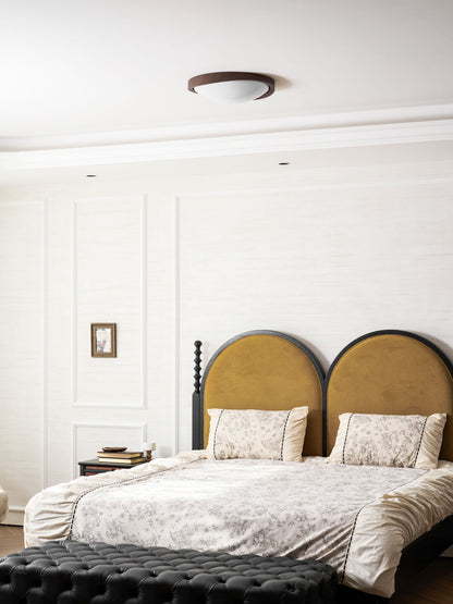 Ceiling Lamp Scandinavian with Twisted Wood Ring Frame and Integrated LED