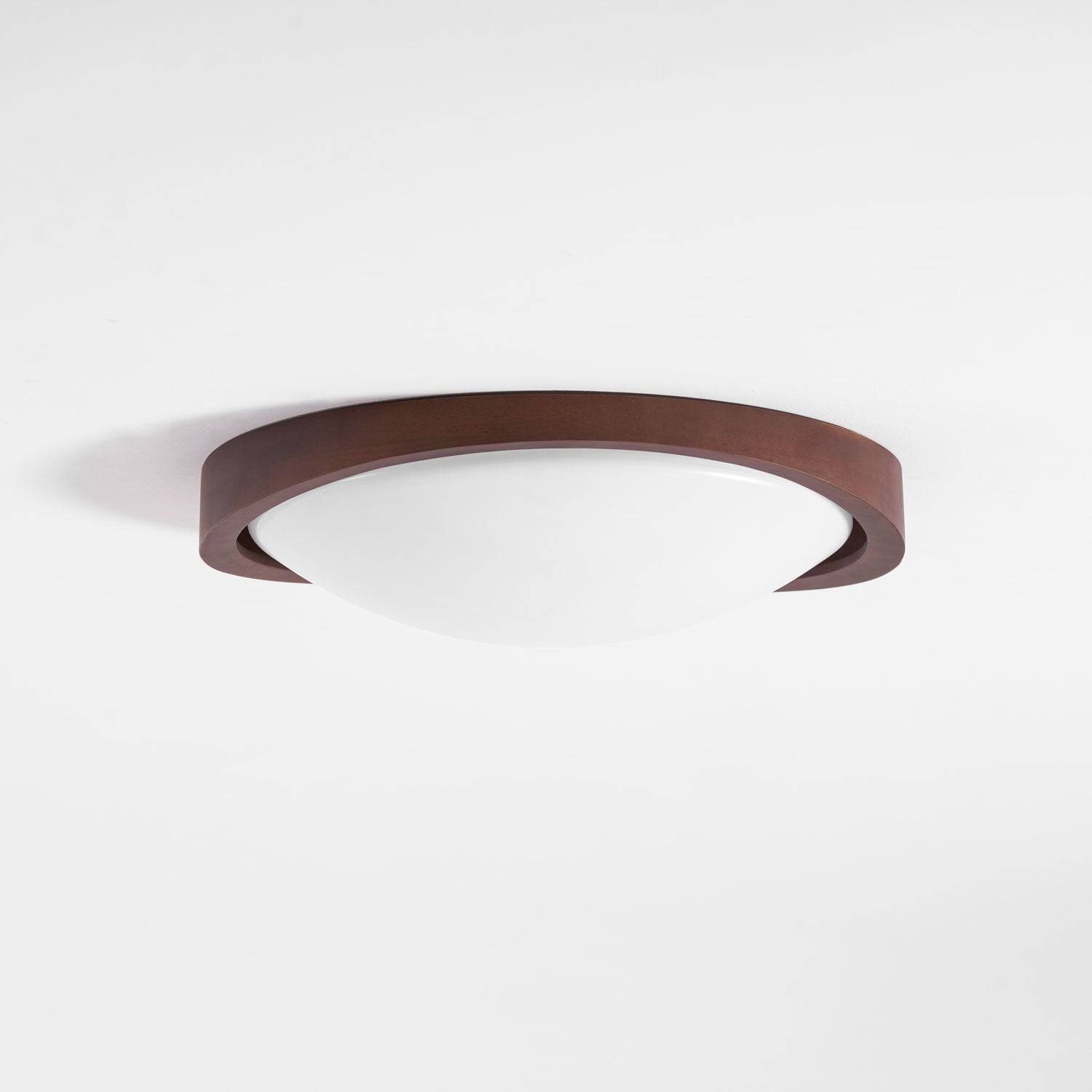 Ceiling Lamp Scandinavian with Twisted Wood Ring Frame and Integrated LED
