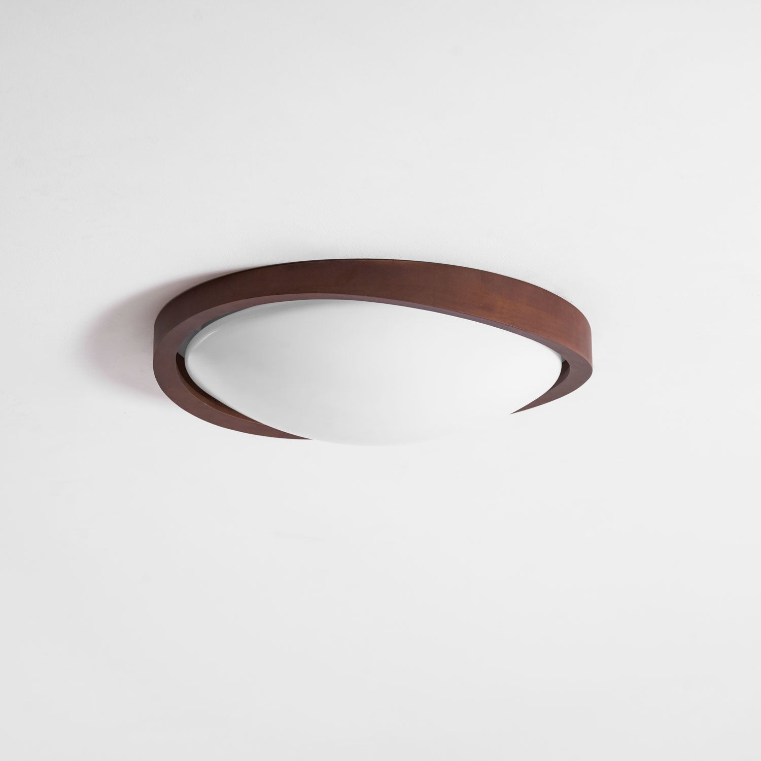 Ceiling Lamp Scandinavian with Twisted Wood Ring Frame and Integrated LED